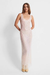 Sleeveless Rhinestone Vintage Suspender Sequin Dress