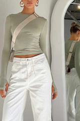 Long Sleeve Slim Fit Crop Top