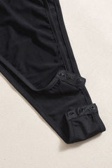 Mesh Cutout Stretch Long Sleeve Sexy Bodysuit