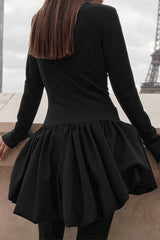 Y2K Fitted High Neck Mini Work Dress