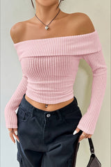 Sexy Off Shoulder Long Sleeve Sweater