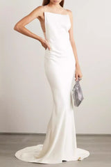 Corset Strapless Open Back Reception Dress