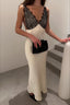 Satin Lace Trim Spaghetti Strap Reception Dress