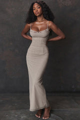 Solid Color Spaghetti Strap Prom Dress