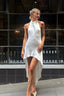 Backless Halter Silk Dress