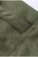 Suede Cropped Zip-Up Jacket