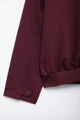 Burgundy Casual Zip Jacket