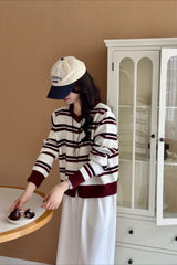 Colorblock Striped Knit Sweater
