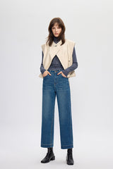 Four Way Stretch Cropped Straight Jeans