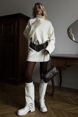 Loose Fit Long Turtleneck Sweater