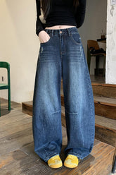 Washed Wide Leg Vintage Jeans