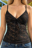 Slim V Neck Bow Lace Cami Top