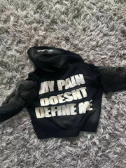 Embroidered Patch Zip Up Hoodie