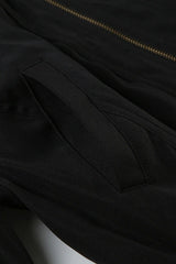 Casual Girdling Waist Black Jacket