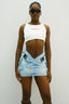 Cargo Pocket Cross Strap Denim Mini Skirt