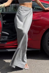 High Waist Draped Mermaid Maxi Skirt