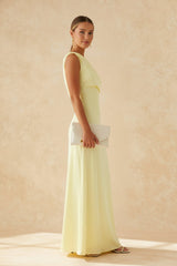 Solid Asymmetric Neckline Formal Dress