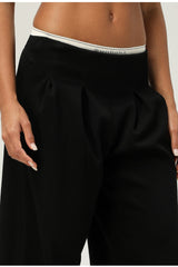 Sporty Casual Box Pleat Loose Straight Dance Pants