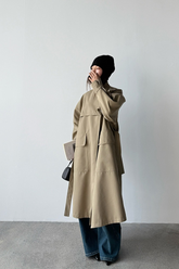 Vintage Lapel Long British Slouchy Casual Overcoat