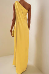 Sexy Asymmetric One Shoulder Slit Formal Dress