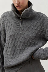 Chunky Knit Half Zip Sweater
