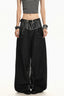 Zebra Panel Double Waist Wide Leg Jeans