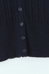 Short Lapel Cable Knit Cardigan