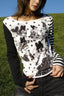 Star Stripe Asymmetric Layered Long Sleeve T-Shirt
