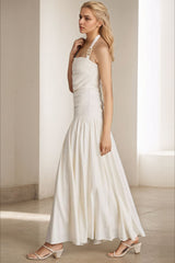 Halter Backless Maxi Work Dress