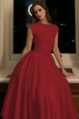 Sexy Off Shoulder Sleeveless Backless Waist Cinched Party Dress