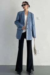 PU Leather Oversized Casual Blazer