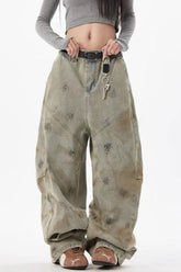 Distressed Wide Leg Loose Jeans