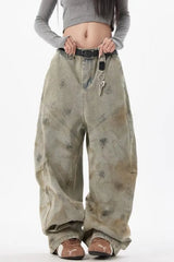 Distressed Wide Leg Loose Jeans