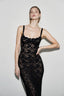 Sheer Lace Off Shoulder Slip Dress
