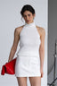 Halter Backless Ribbed Sleeveless Knit Top