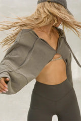 Street Style Cropped Backless Sweatshirt