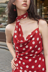 Polka Dot Sexy Sleeveless Top & Skirt Set
