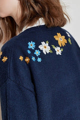 Vintage Floral Embroidery Sweater