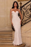 Lace Trim Strapless Cami Fit Floor Lace Dress