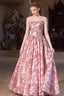 Blush Velvet Ball Gown Prom Dress