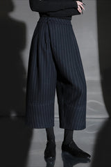 Relaxed Wide Leg Bootcut Wool Ankle Crop Pants