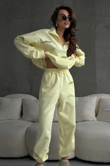 Embroidered Fleece Hoodie Pants Activewear Set