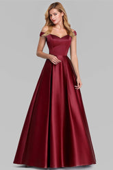 Solid Color Vintage Flare Prom Dress