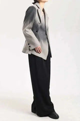 Irregular Button Woolen Blazer
