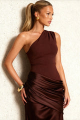 One Shoulder Ruched Mermaid Formal Dress