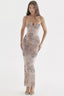 Elegant Strapless Ruched Floral Dress