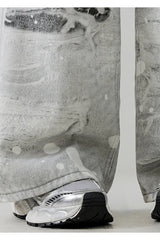 Metal Love Chain Straight Leg Jeans