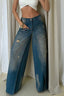 Vintage Distressed Deconstructed Wide Leg Jeans