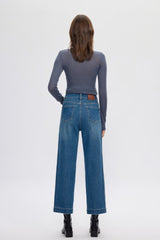 Four Way Stretch Cropped Straight Jeans