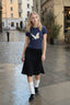 Lettuce-Edge Mesh Plaid Skirt